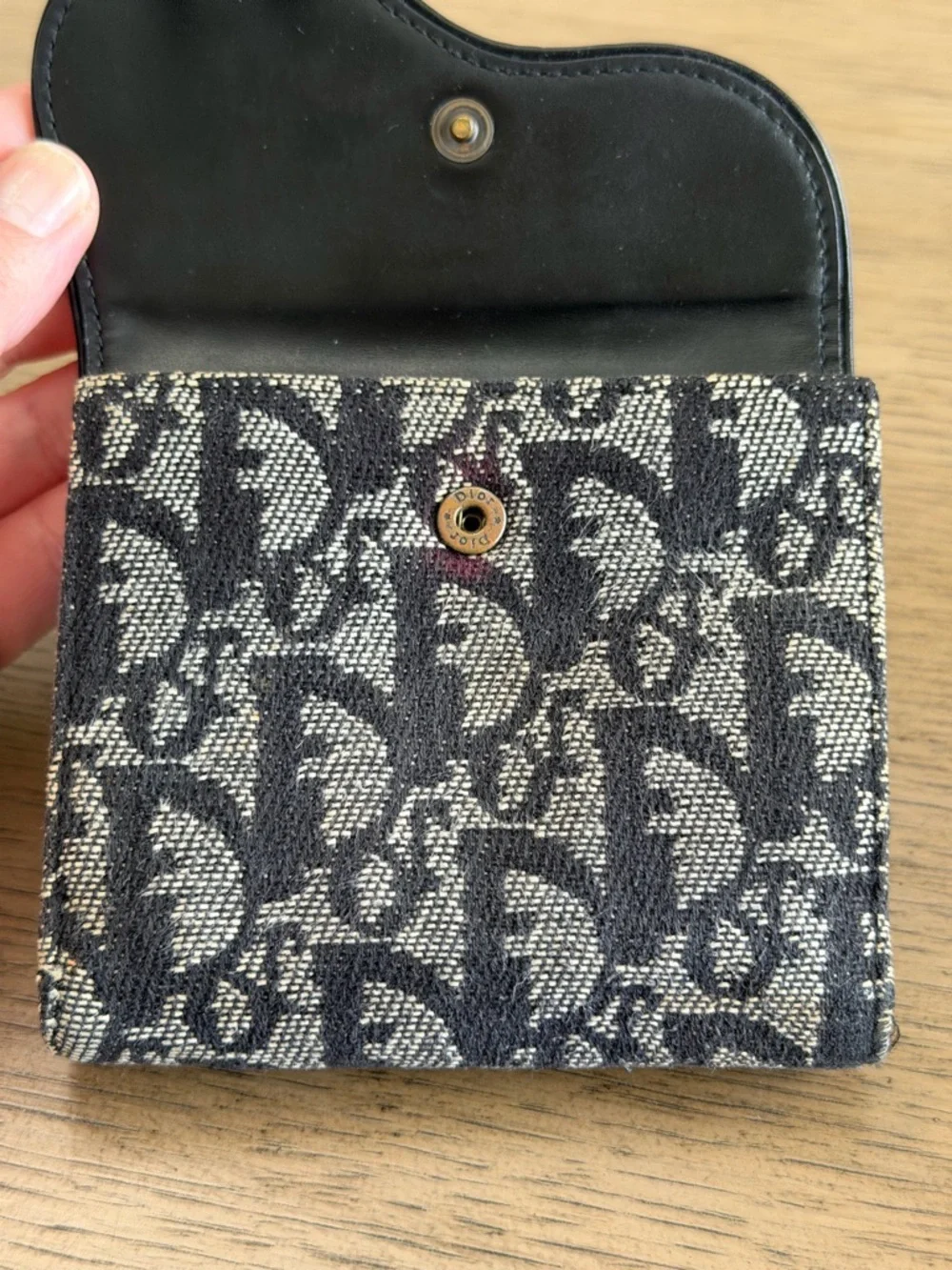Authentic Christian Dior Trotter Monogram Canvas Compact Wallet COA included